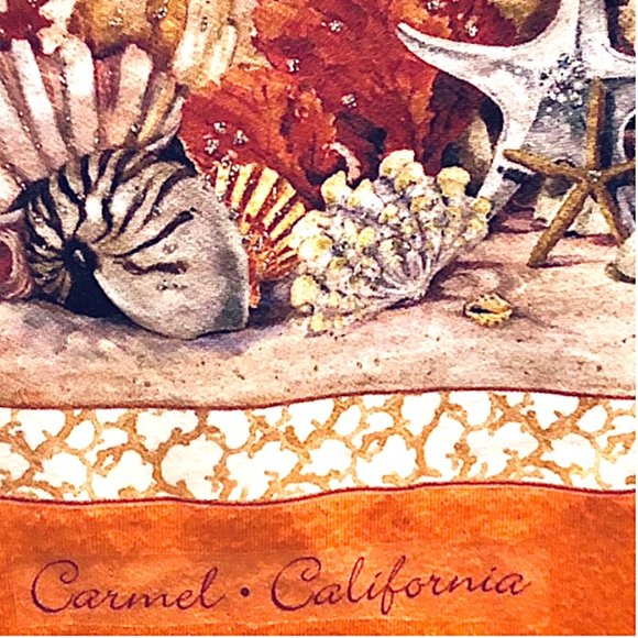 Carmel California Tee Missing label beautiful Coral Design on front with Glitter - Picture 3 of 7